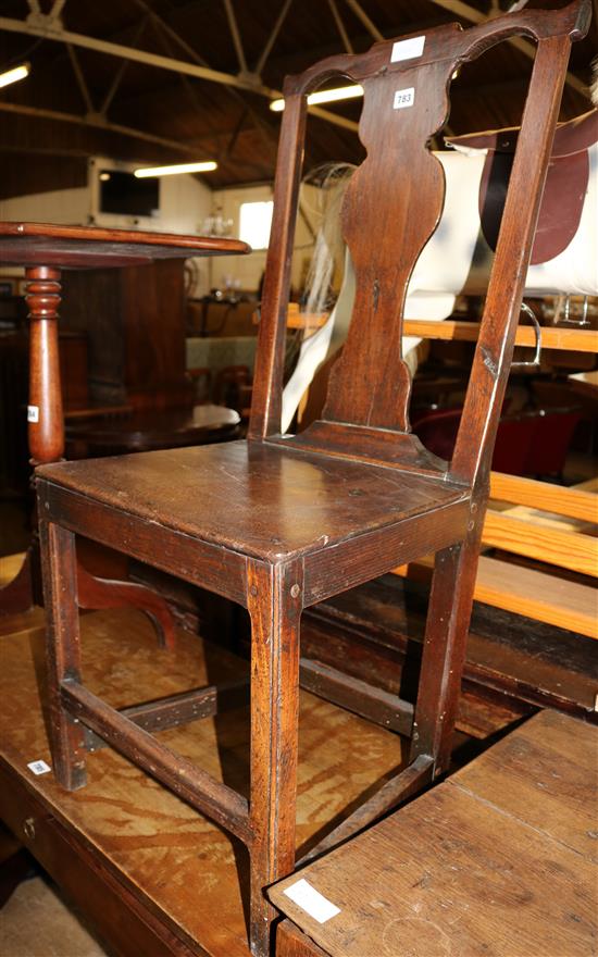 East Anglian oak side chair, 18th Century